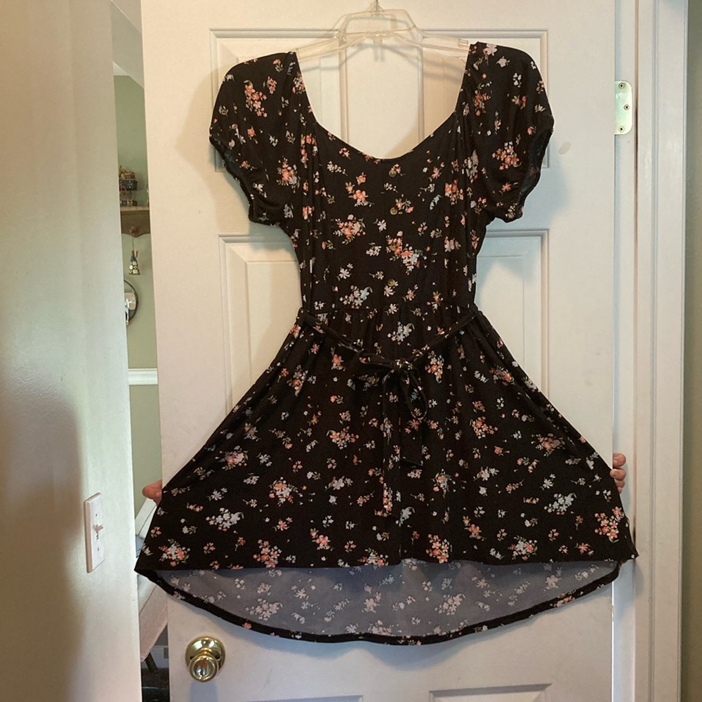 No Boundaries Black Floral Dress